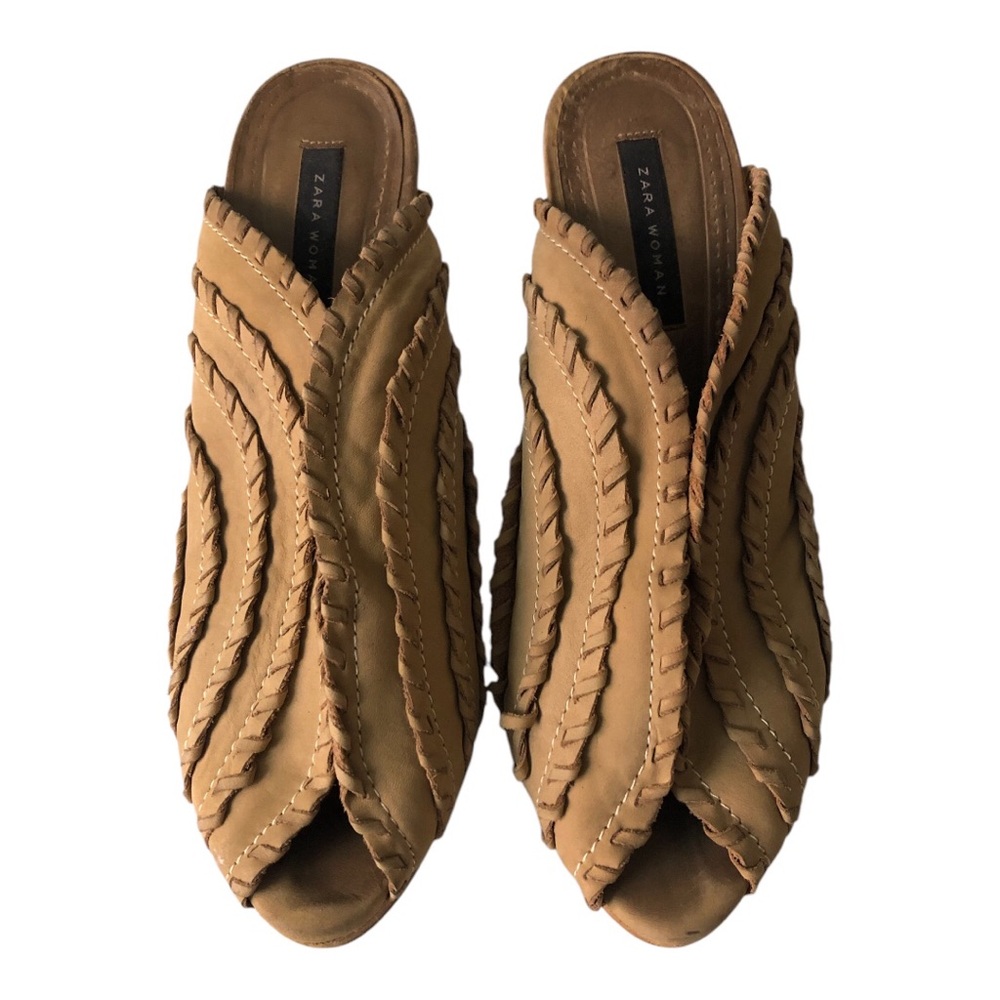 Zara Women Tan Peep-Toe Shoes